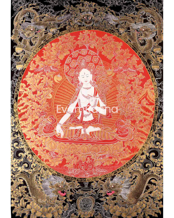 White Tara Thangka Painting