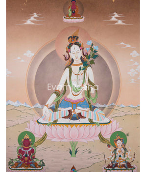 White Tara Thangka Painting