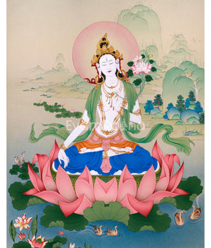 Exclusive White Tara Thangka