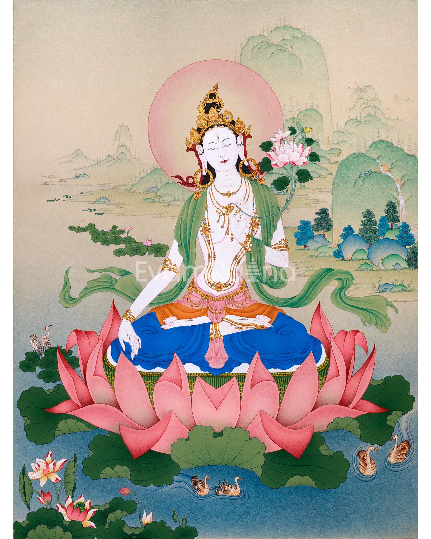 Exclusive White Tara Thangka