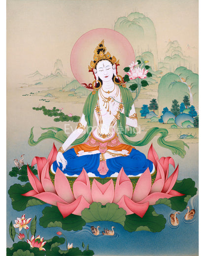 Exclusive White Tara Thangka