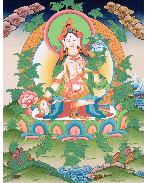 Goddess White Tara Thangka