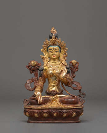 Oxidized Copper White Tara Statue