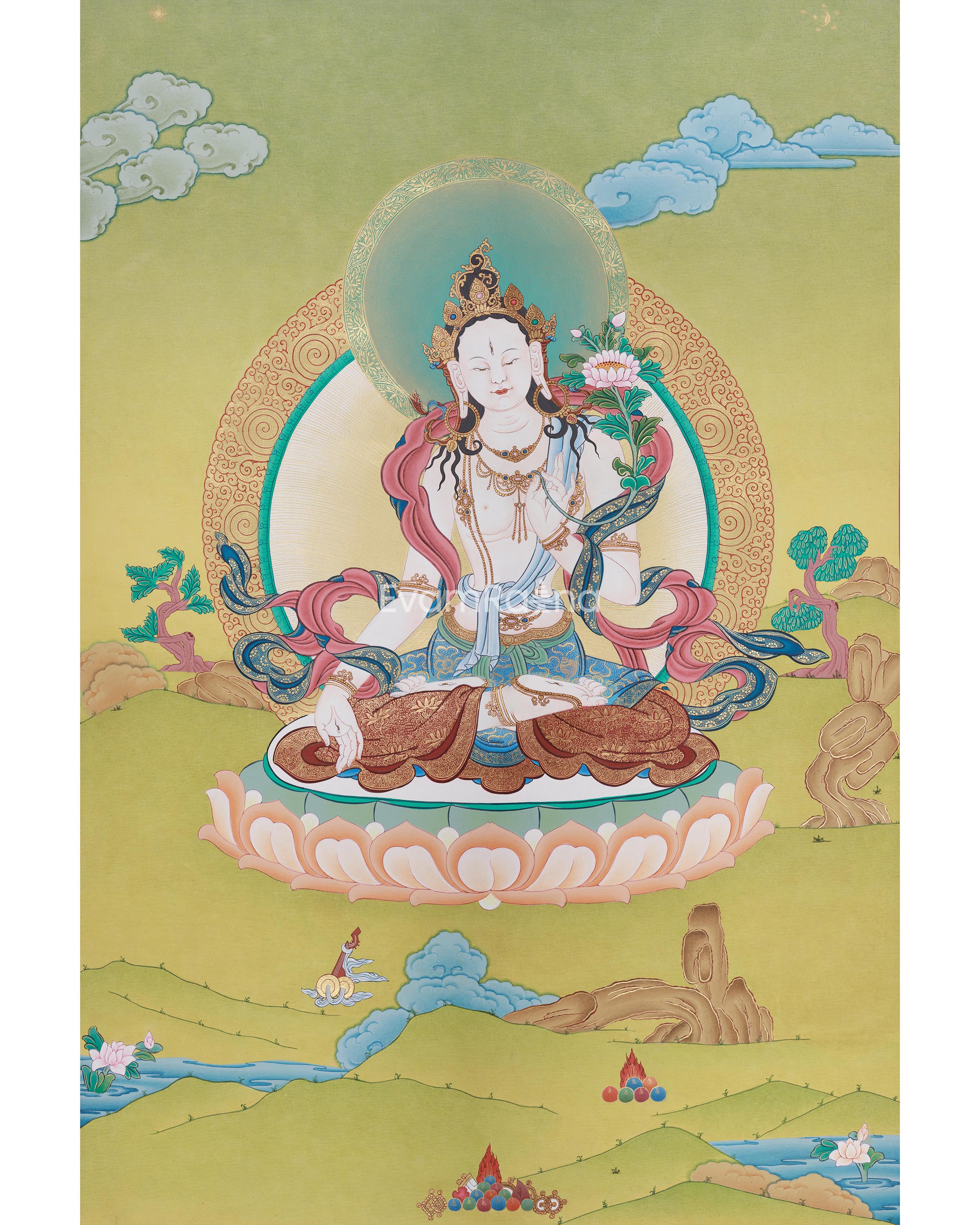 Female Buddha Tara Thangka | Symbol of Compassion and Enlightenment