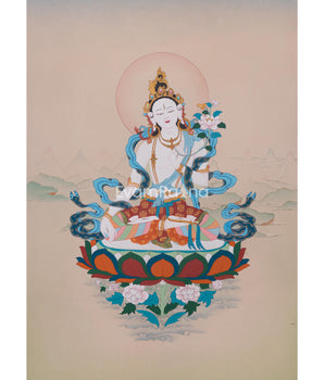 Female Buddhist White Tara Thangka