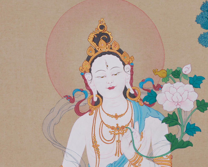 Tibetan Bodhisattva Tara | Seven-Eyed Goddess, White Dolma Artwork