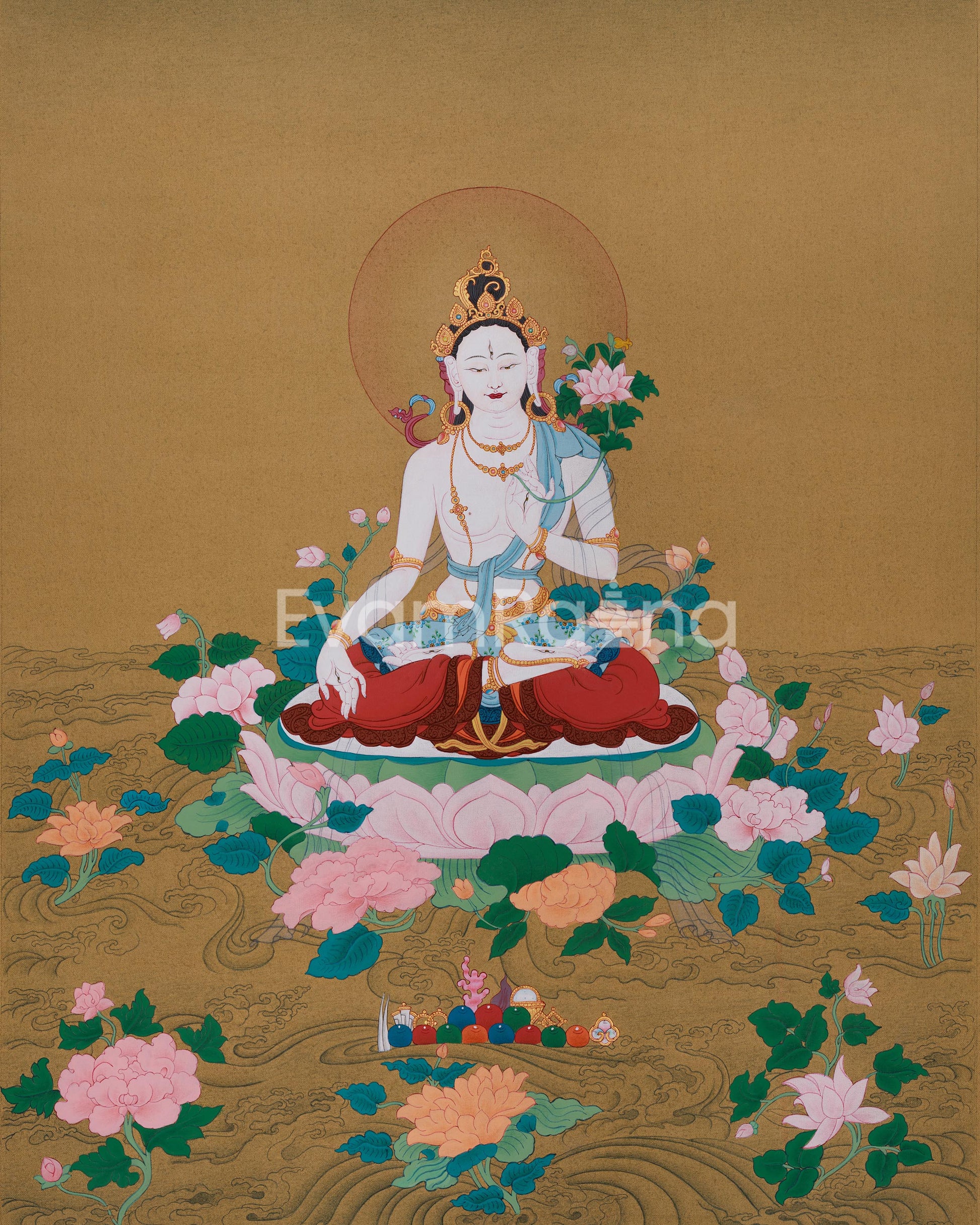 Female Bodhisattva White Tara Thangka