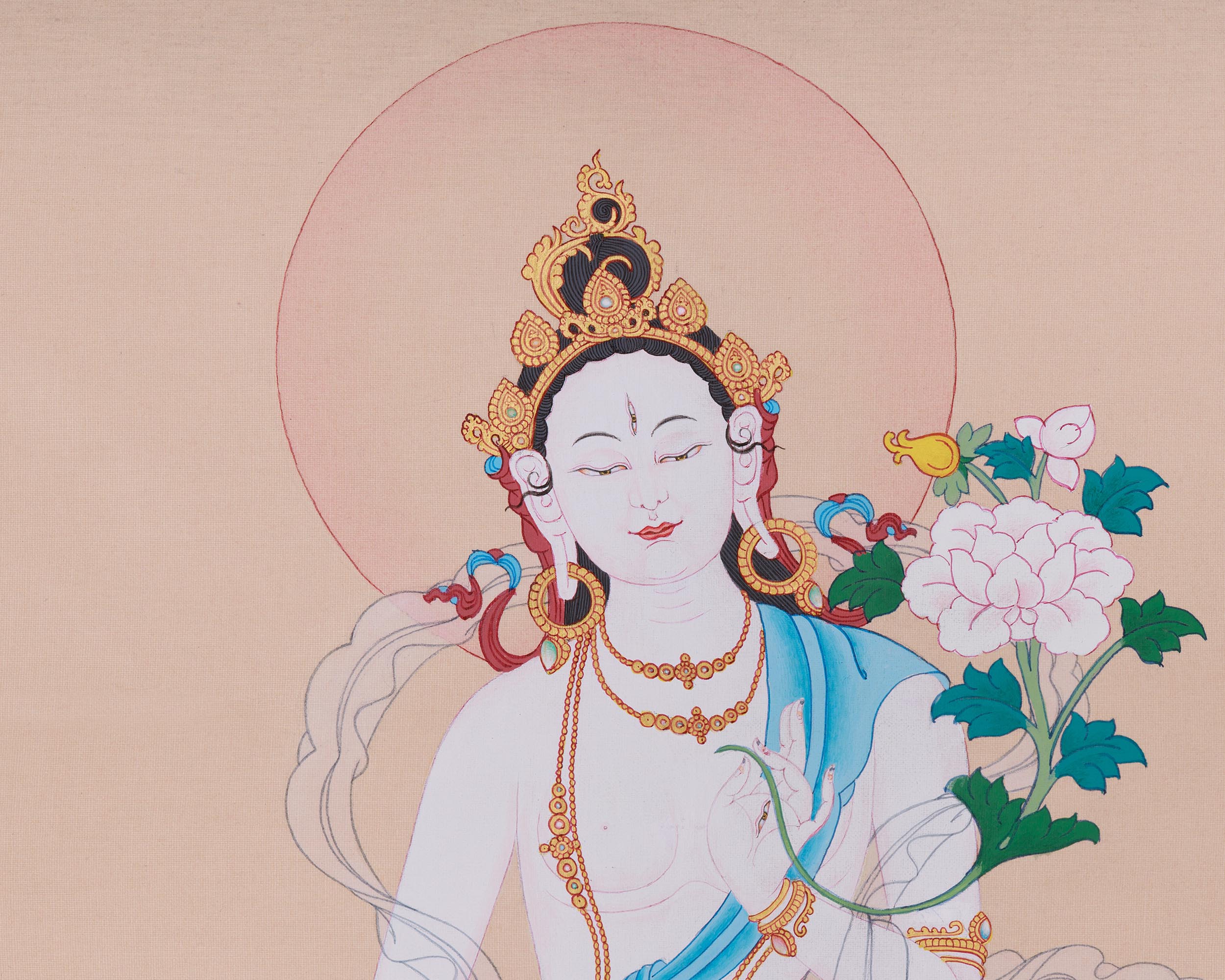 Longevity Goddess, White Tara Thangka | Deity of Healing and Compassion