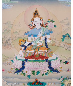 White Tara 24 Inches Thangka