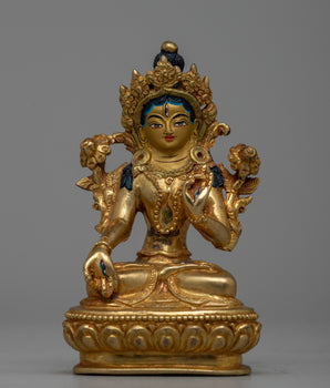 Handcrafted Gold Gilded White Tara
