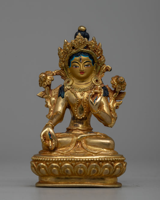 Handcrafted Gold Gilded White Tara