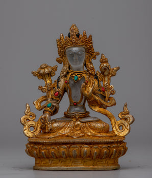 Crystal Tara Statue of White Tara
