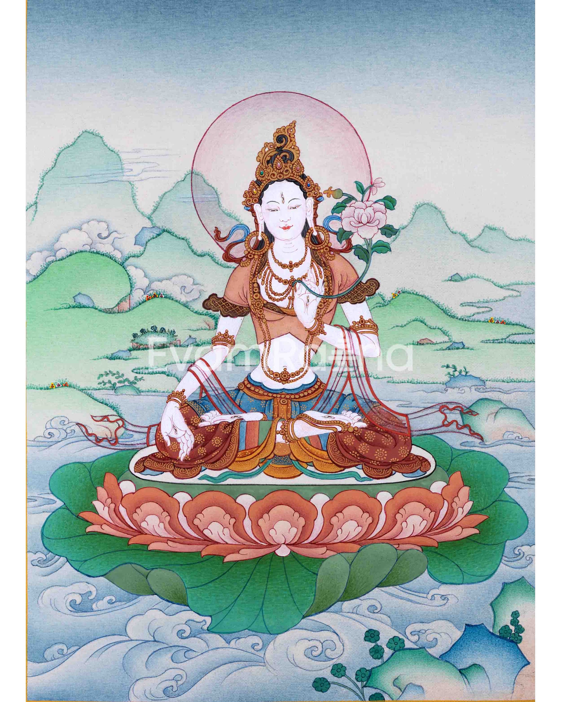 Small White Tara Thangka
