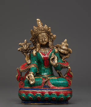 White Tara Handcrafted Brass Statue