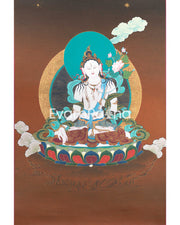 White Tara Thangka Painting for Spiritual Enlightenment 