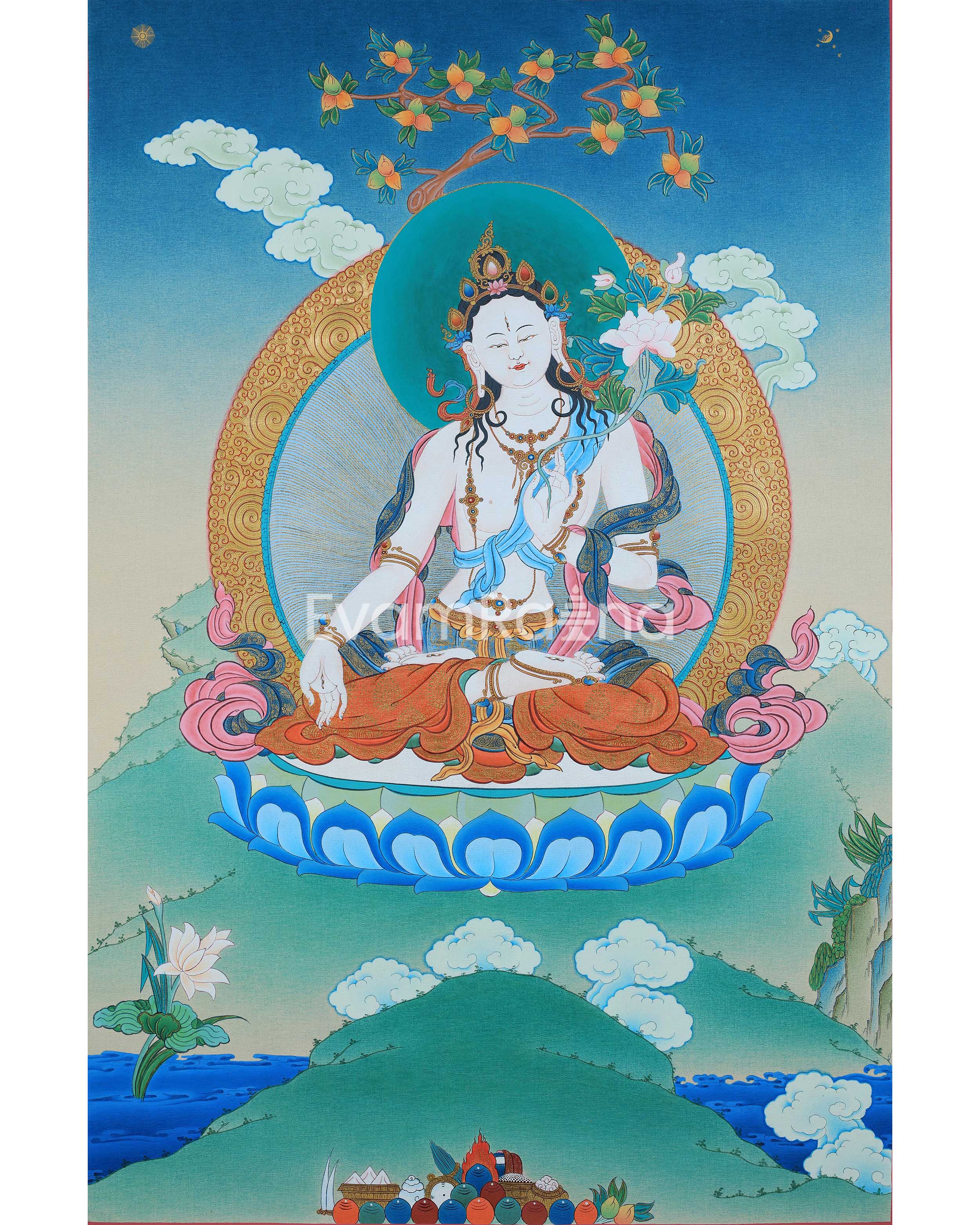 Graceful White Tara Thangka