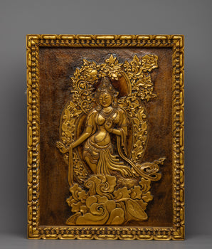Traditional White Tara Thangka | Clay Art Work