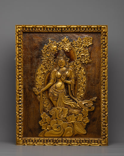 Traditional White Tara Thangka | Clay Art Work