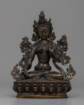 Oxidized Copper White Tara Statue