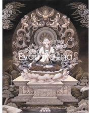 High Quality Giclee White Tara Thangka Print | Digital Art