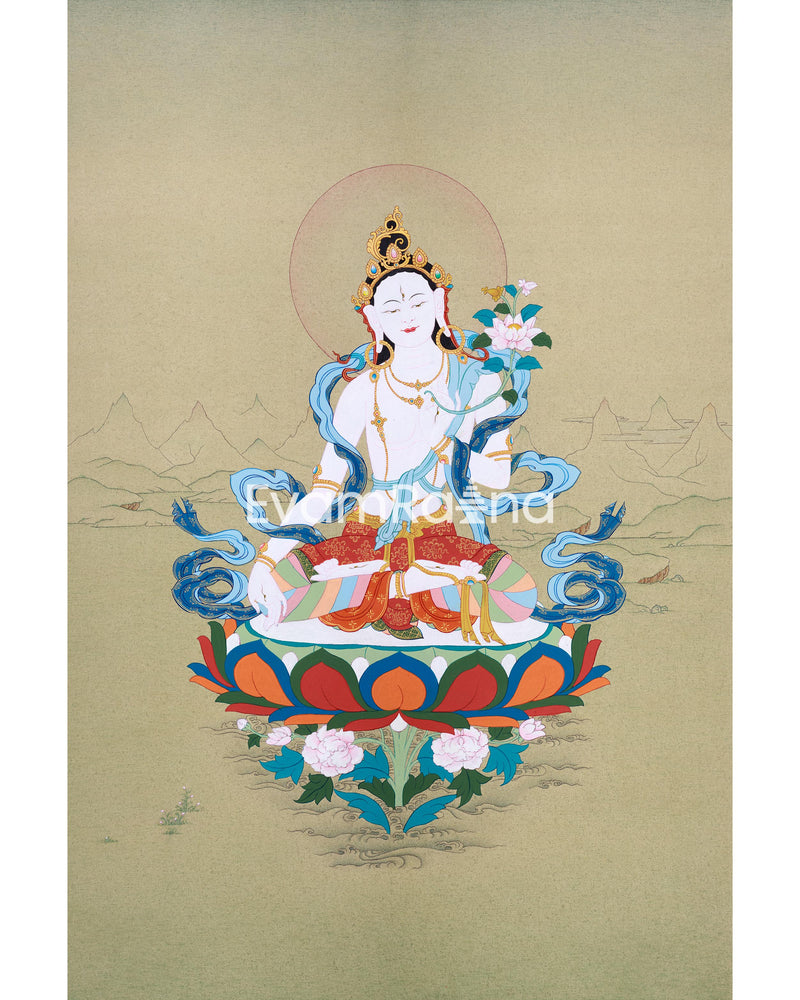 Karma Gadri Thangka of White Tara