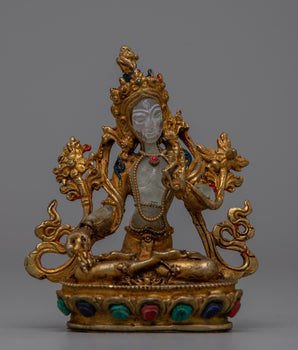 Small White Tara Statue | Graceful Representation of the Compassionate Tara