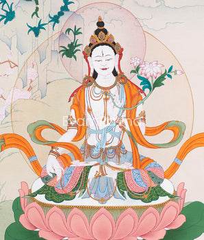 Divine Goddess White Tara Thangka