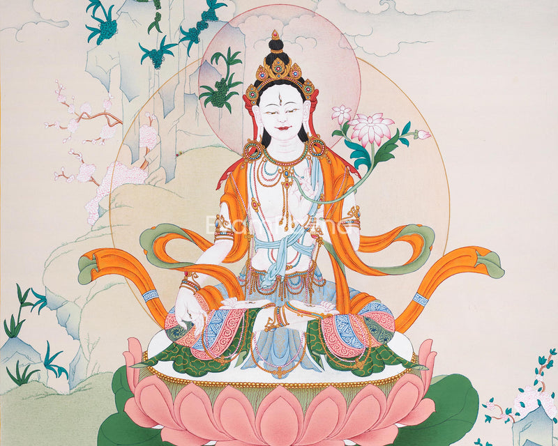 Divine Goddess White Tara Thangka