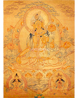 Hand-Painted White Tara Thangka