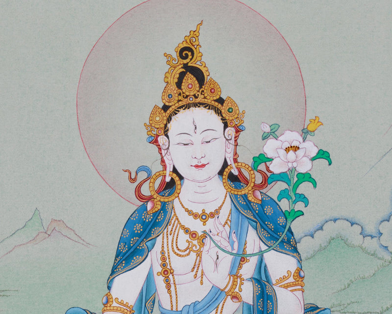 Maa Sita Tara (White Tara) Thangka | Protection, Healing, and Peace