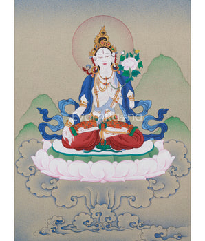 13 Inches White Tara Buddha Art