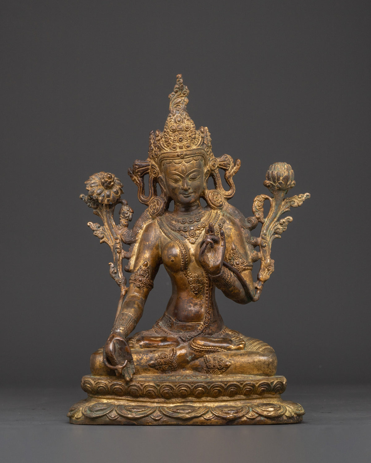 Handcrafted White Tara Brass Statue