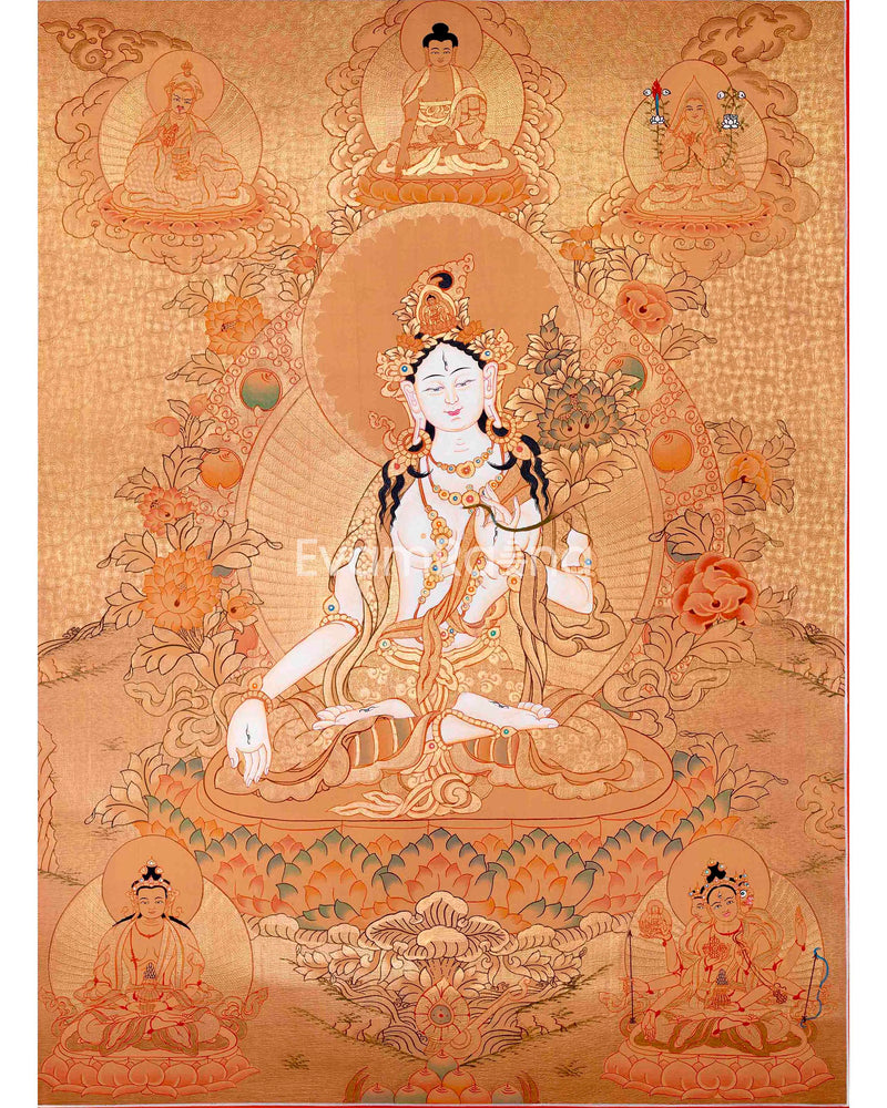 Tibetan White Tara Thangka