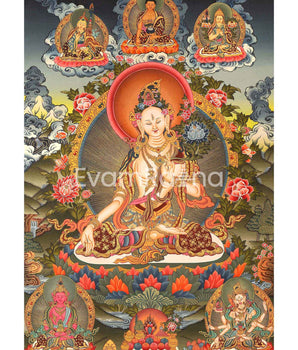 White Tara Original Hand-Painted Thangka