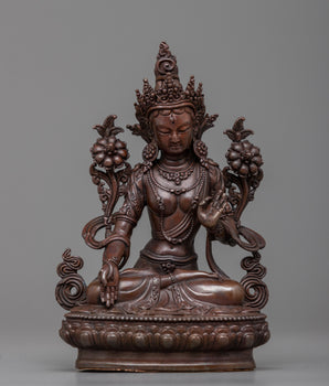 Copper Machine Made White Tara Statue