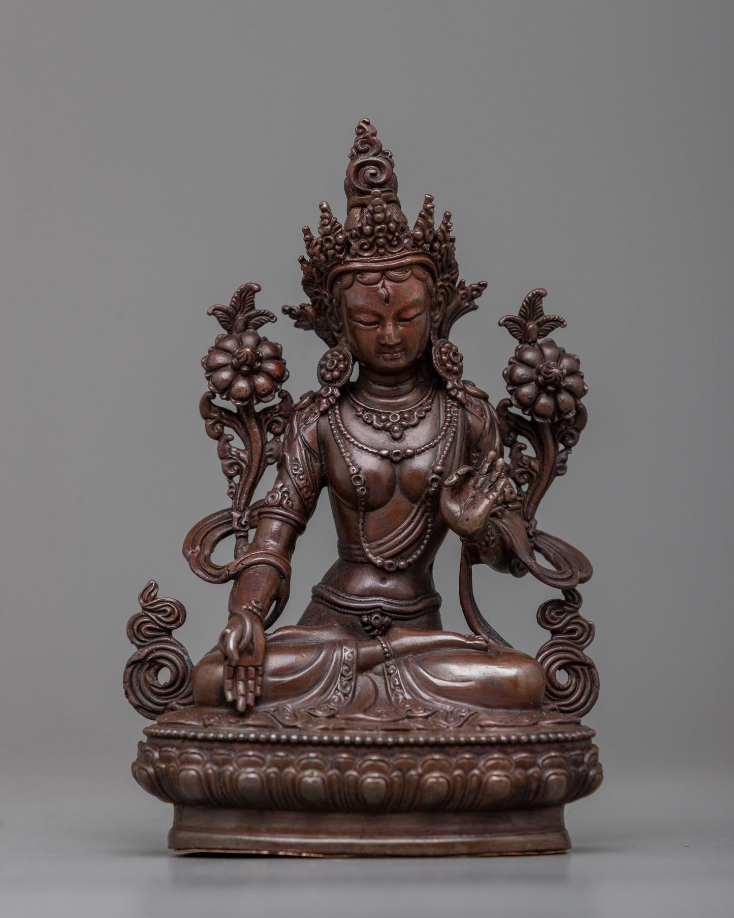 Copper Machine Made White Tara Statue