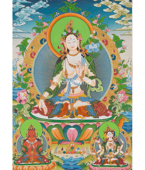 White Tara Thangka Painting