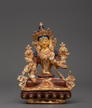 Elegant Gold-Plated White Tara Statue