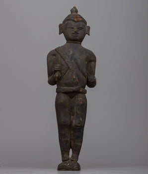 Vintage Wooden Standing Statue