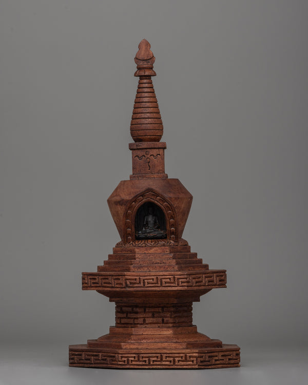 Wooden Stupa with Shakyamuni Buddha