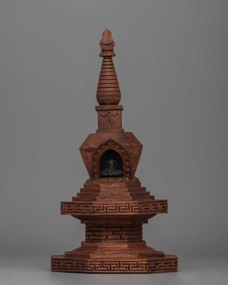 Wooden Stupa with Shakyamuni Buddha