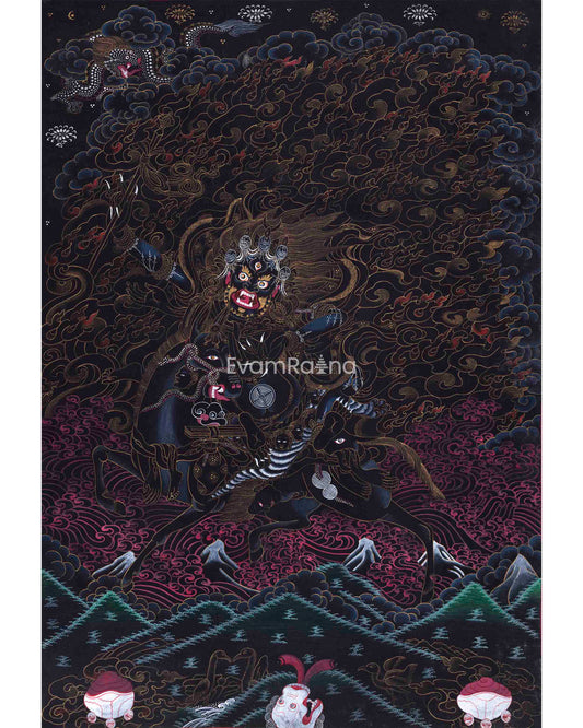 Wrathful Palden Lhamo Thangka Print