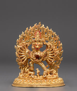 Yamantaka Gold Plated Statue