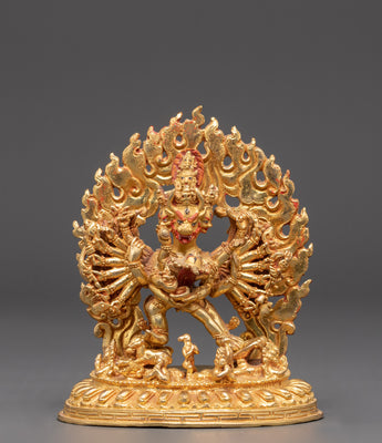 Yamantaka Gold Plated Statue