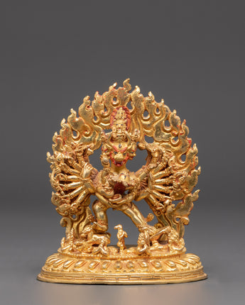 Yamantaka Gold Plated Statue