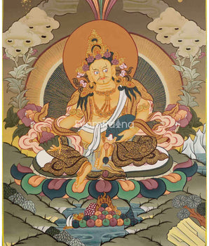 Yellow Dzambala Thangka