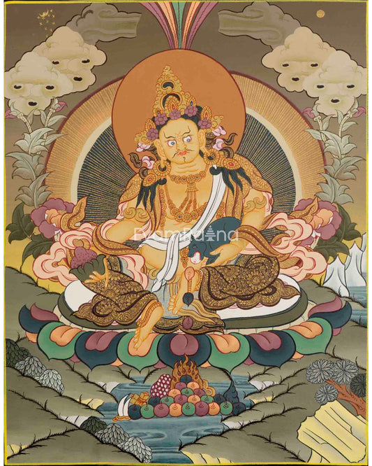 Yellow Dzambala Thangka