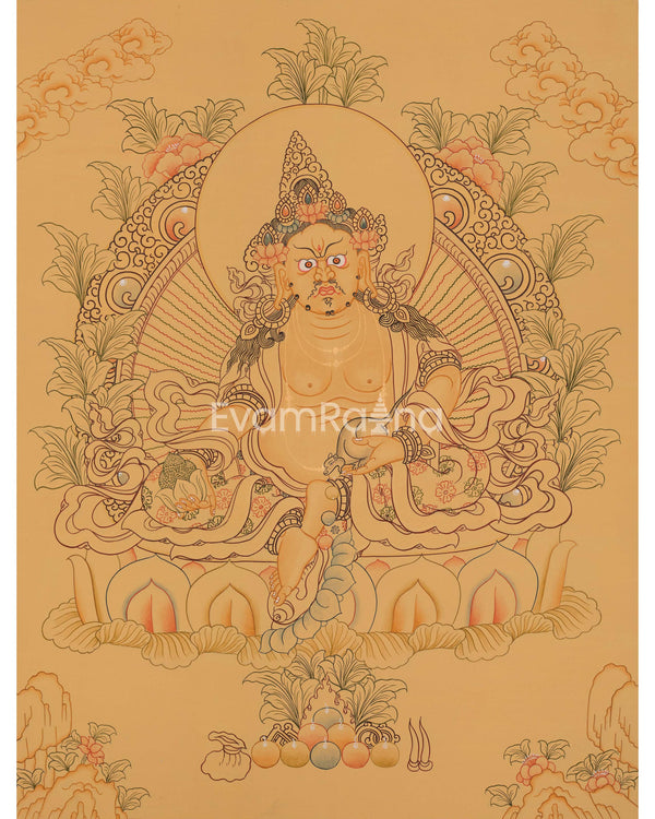 Yellow Dzambala Thangka