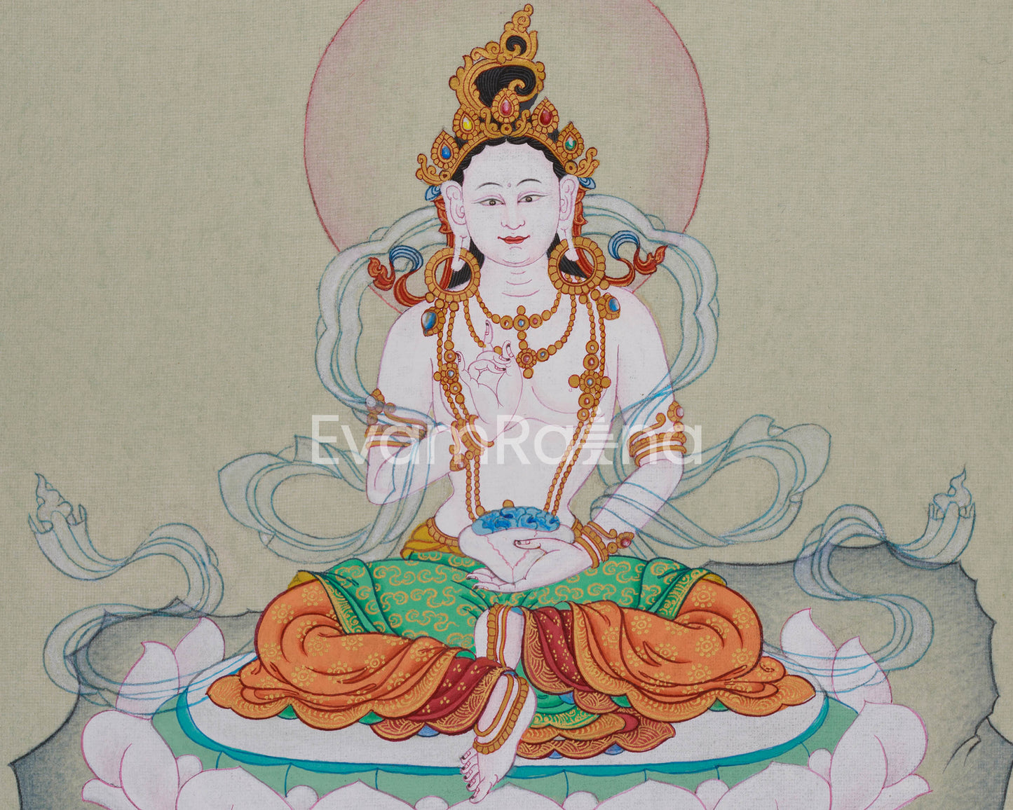 Hand Painted Dakini Yeshe Tsogyal Thangka | Divine Feminine Art