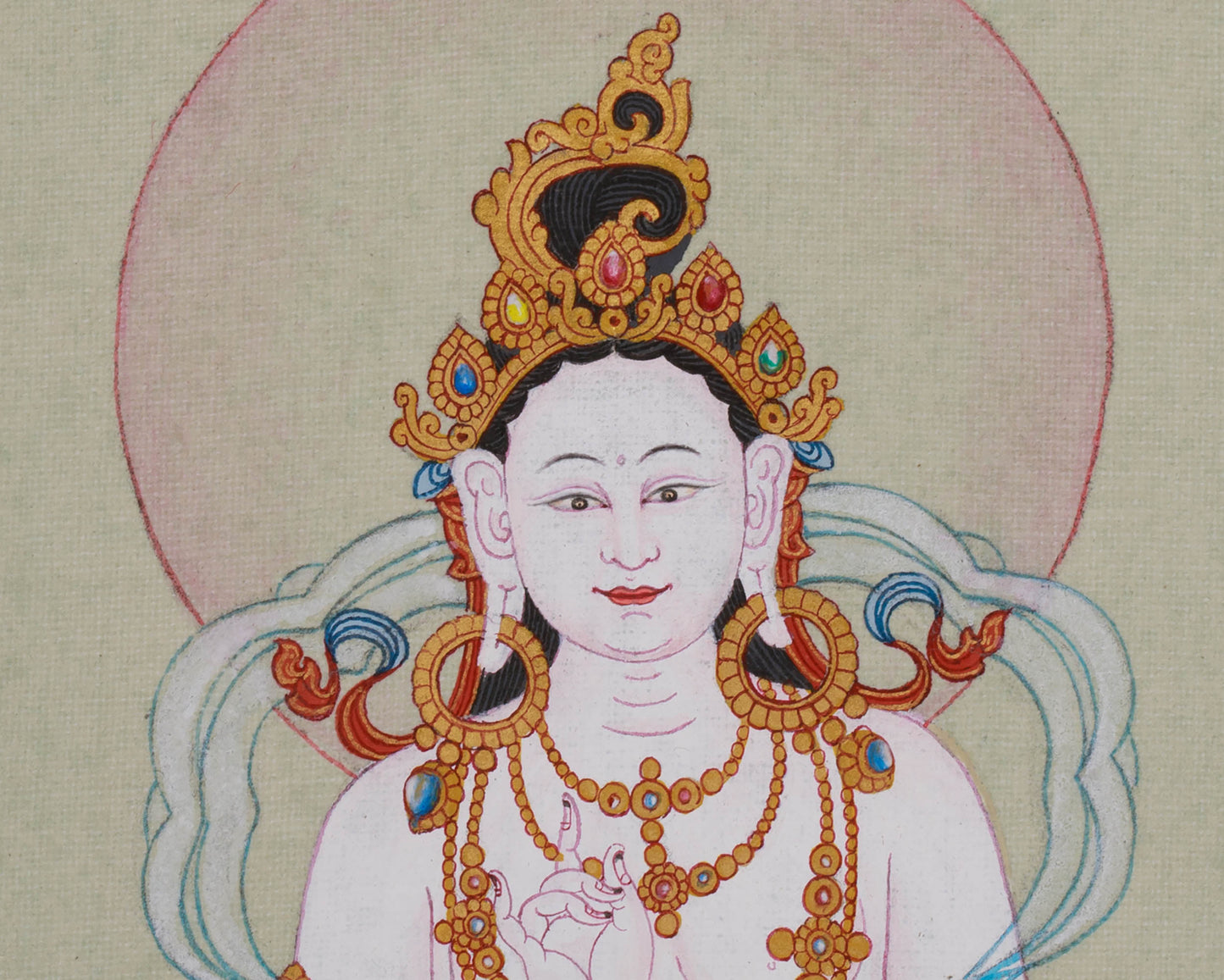 Hand Painted Dakini Yeshe Tsogyal Thangka | Divine Feminine Art